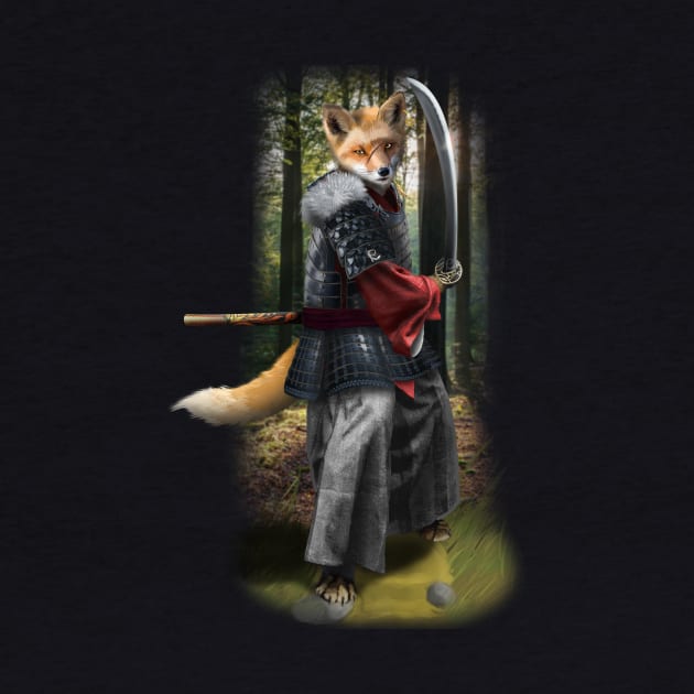 Exclusive Hand Drawn Samurai Fox | Samurai Collection Item-5 (Fox) | by Rendigart Studio by Rendigart